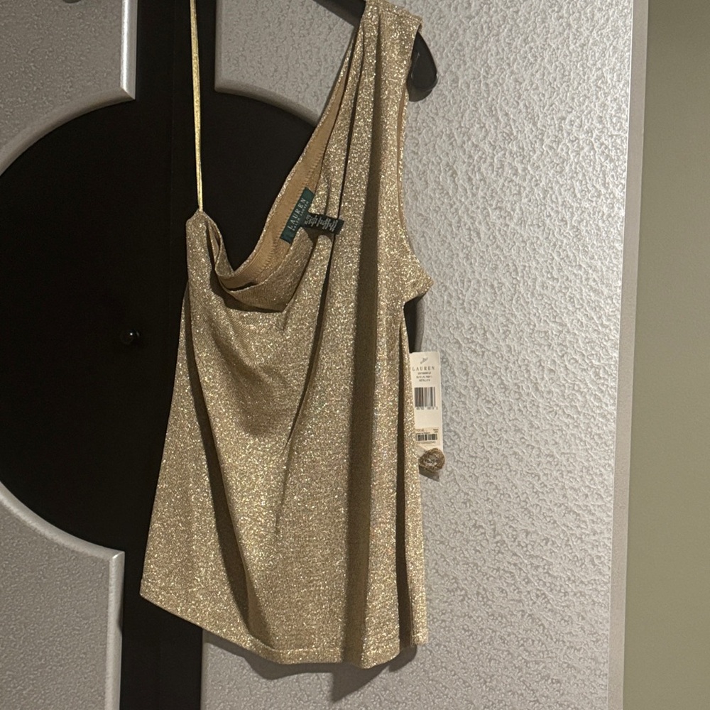 Lauren Ralph Lauren Gold Glittery Top